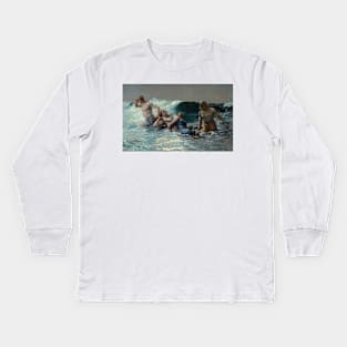 Undertow by Winslow Homer Kids Long Sleeve T-Shirt